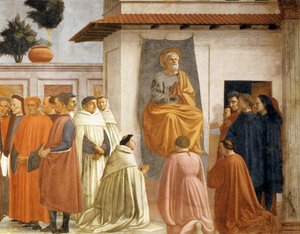 Résurrection du fils de Théophile et Saint Pierre en trône (détail) - Tommaso si Ser Giovanni di Simone